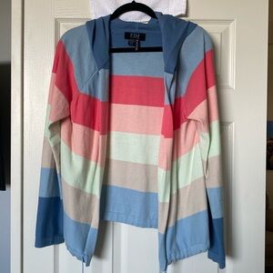 FDJ colorblock hoodie cardigan